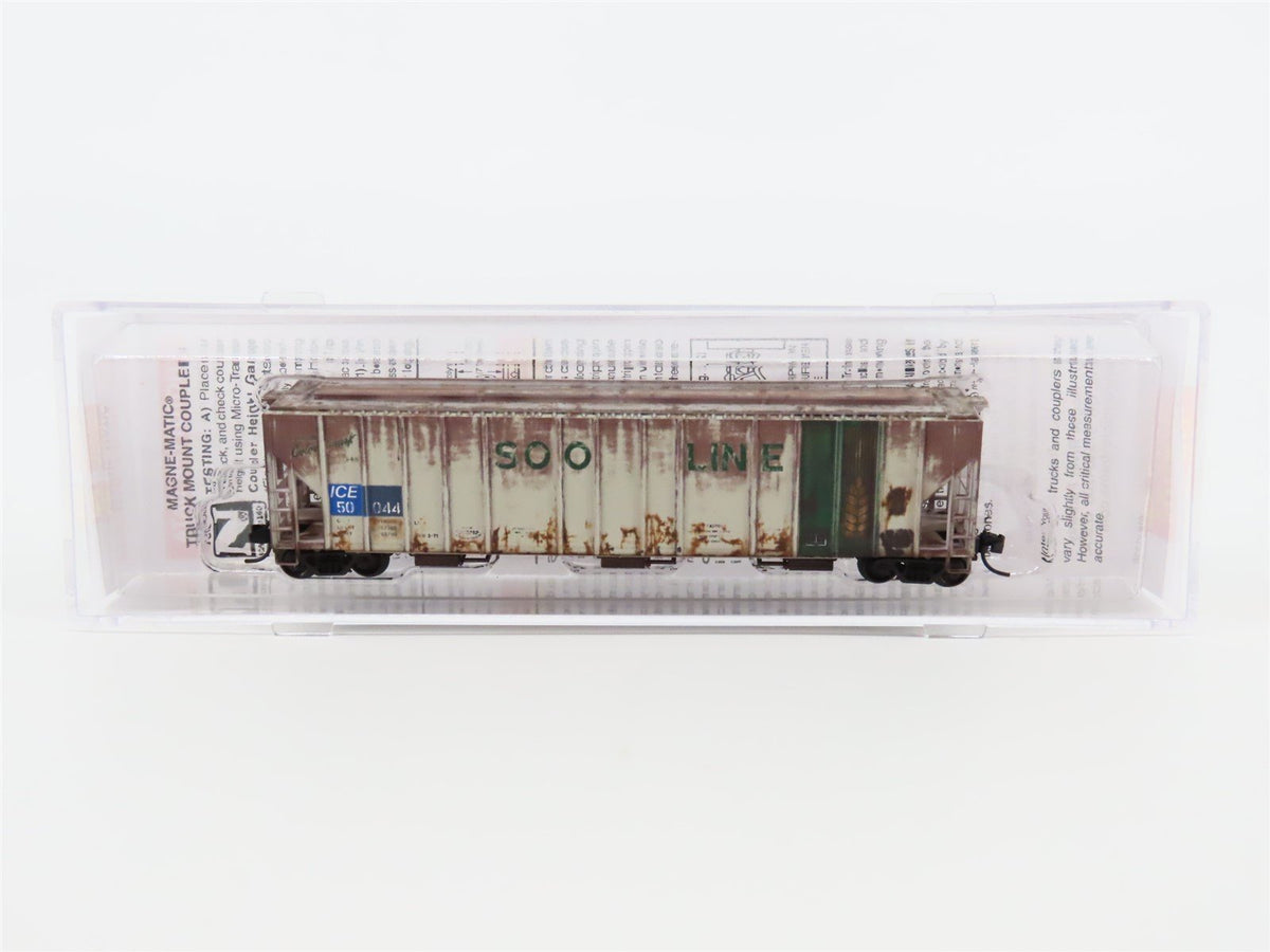 N Micro-Trains MTL #09944160 ICE SOO Line 3-Bay Cov&#39;d Hopper #50044 - Weathered