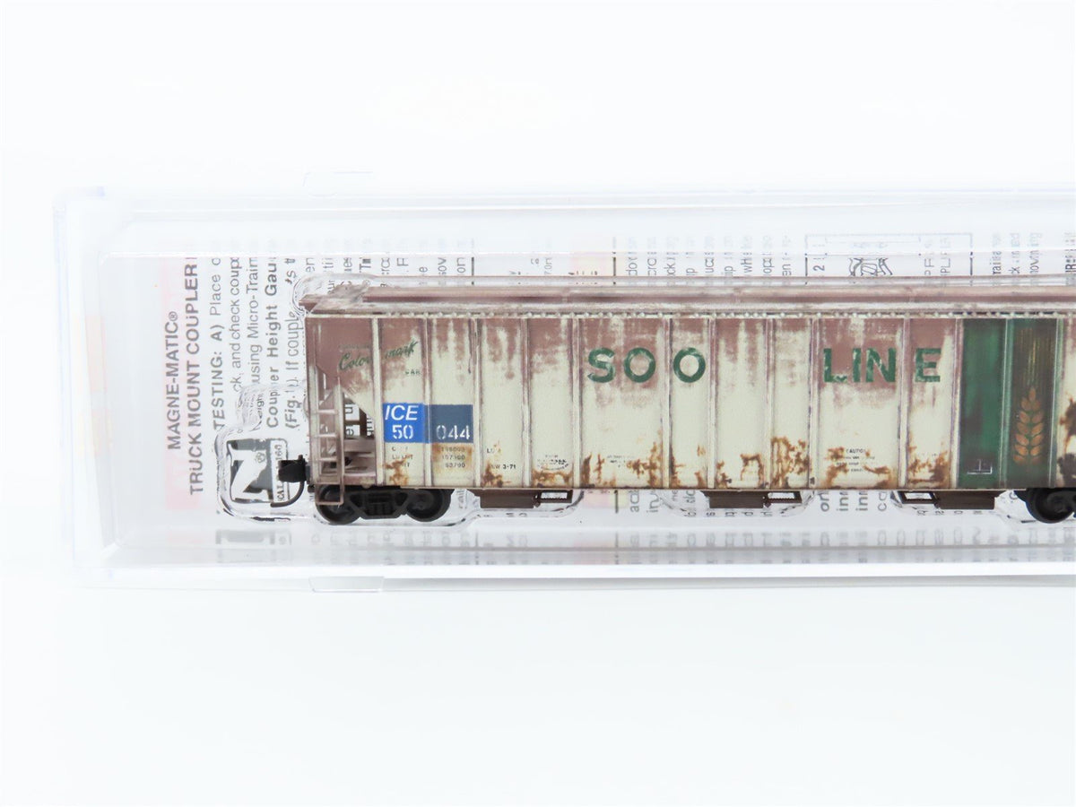 N Micro-Trains MTL #09944160 ICE SOO Line 3-Bay Cov&#39;d Hopper #50044 - Weathered