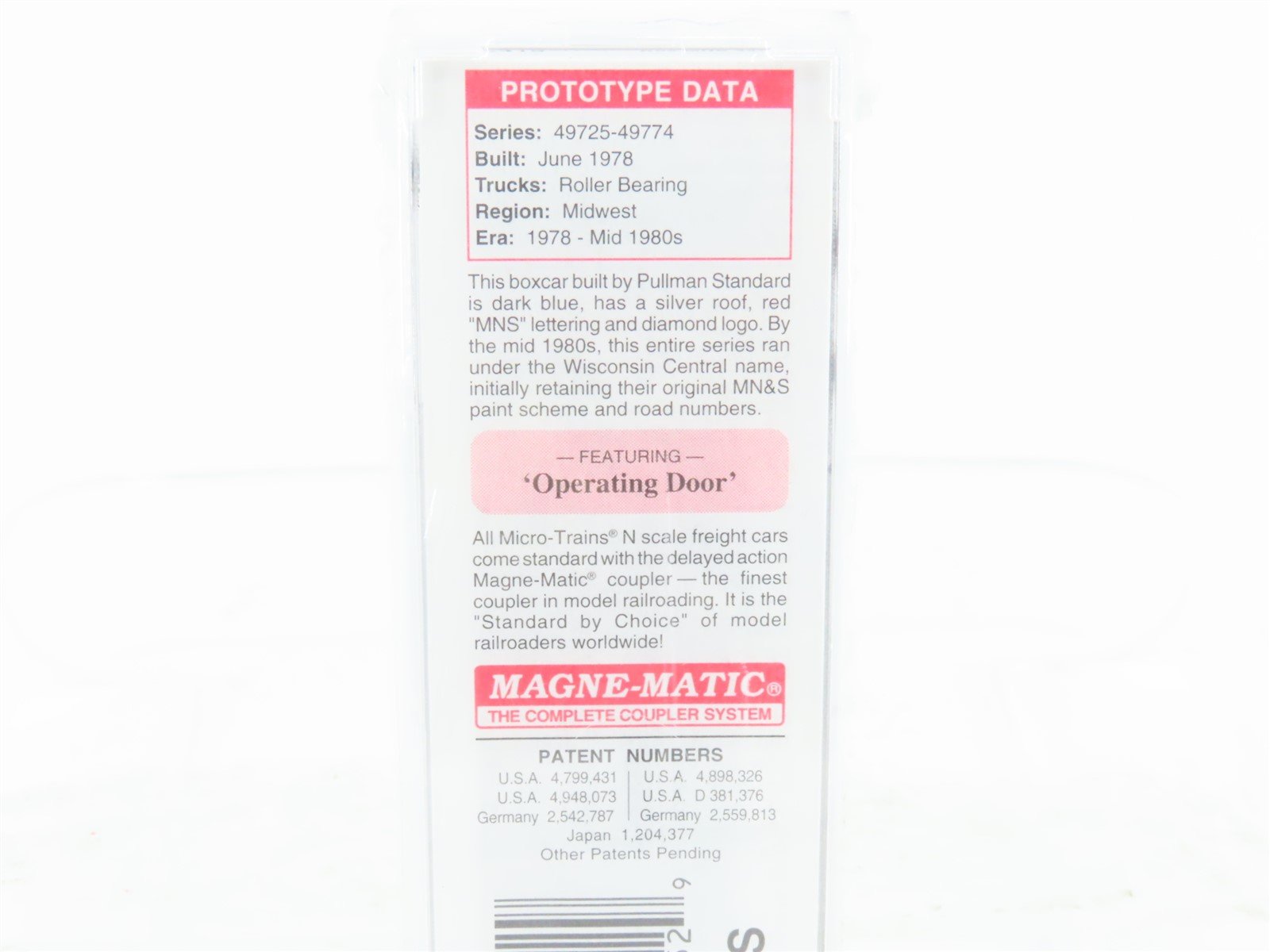 N Micro-Trains MTL 25410 MNS Minneapolis Northfield & Southern Box Car #49749