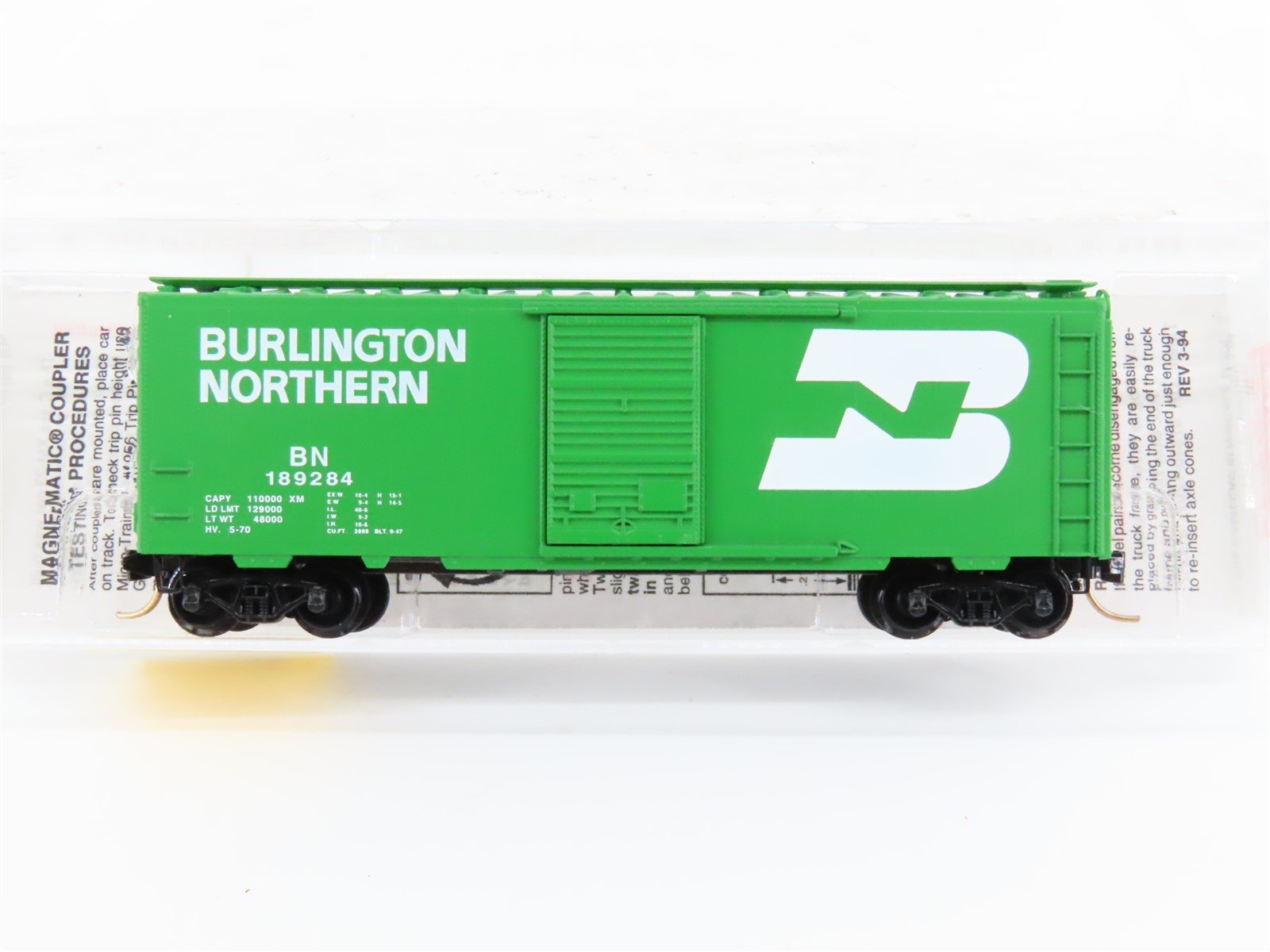 N Scale Micro-Trains MTL 20306 BN Burlington Northern 40' Box Car #189284