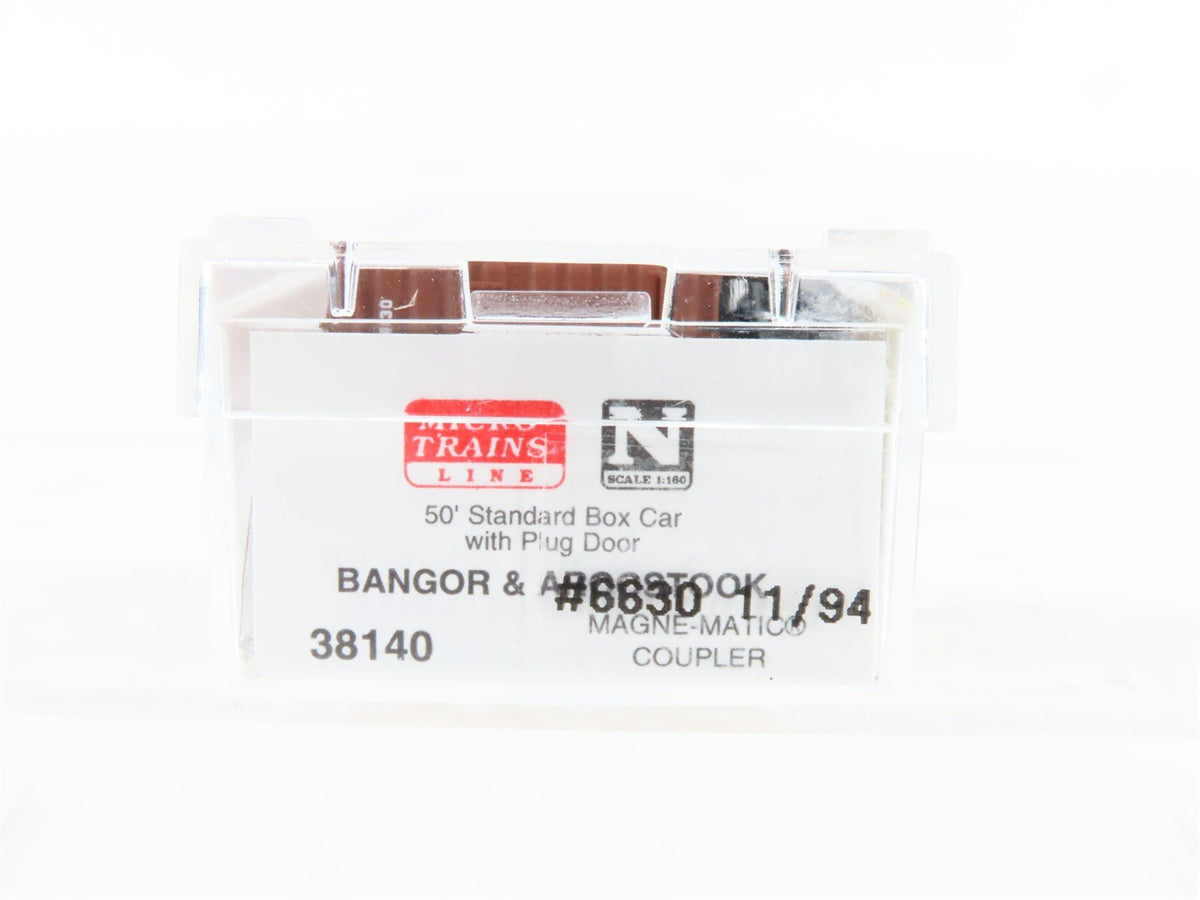 N Scale Micro-Trains MTL 38140 BAR Bangor &amp; Aroostook 50&#39; Box Car #6630