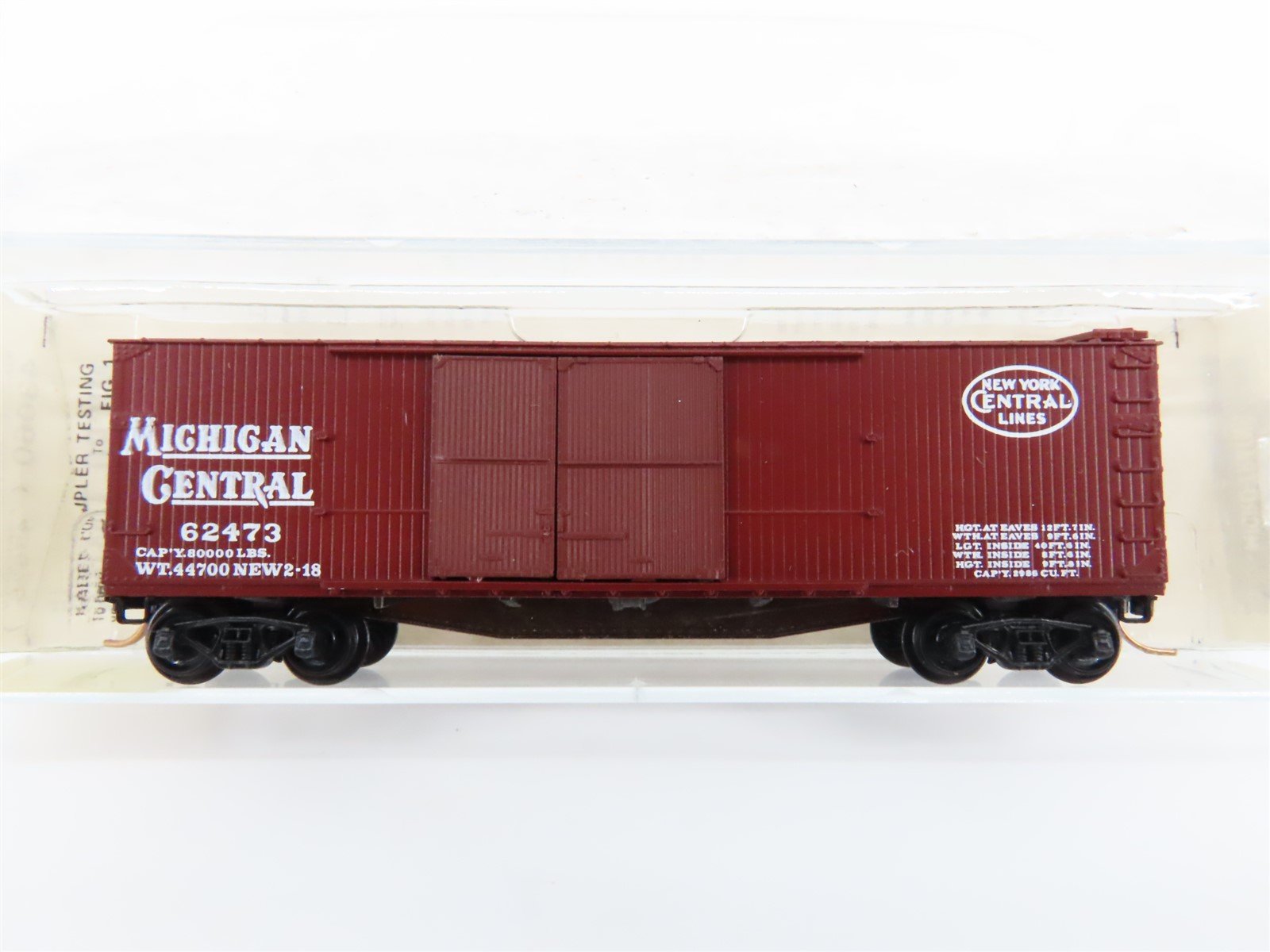 N Scale Kadee Micro-Trains MTL 43060 NYC Michigan Central 40' Box Car #62473