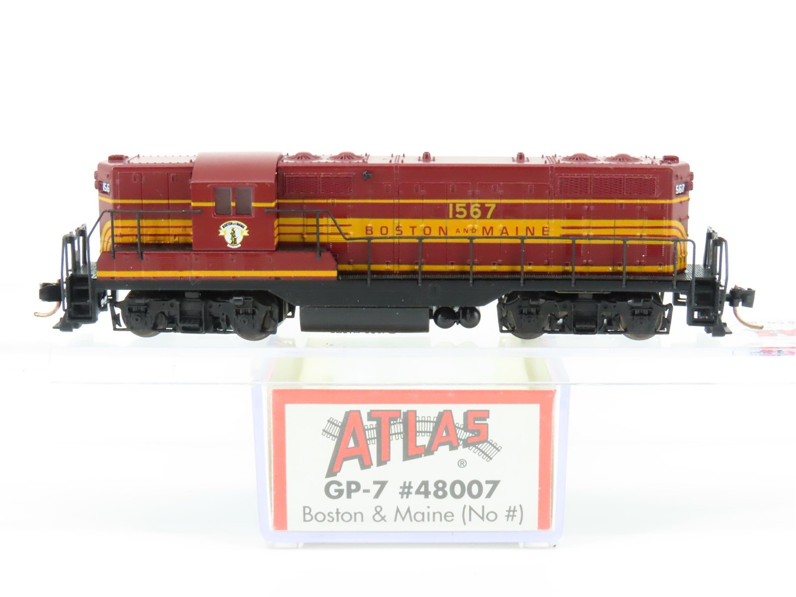 N Scale Atlas 48007 B&M Boston & Maine GP7 Diesel Locomotive #1567 Customized
