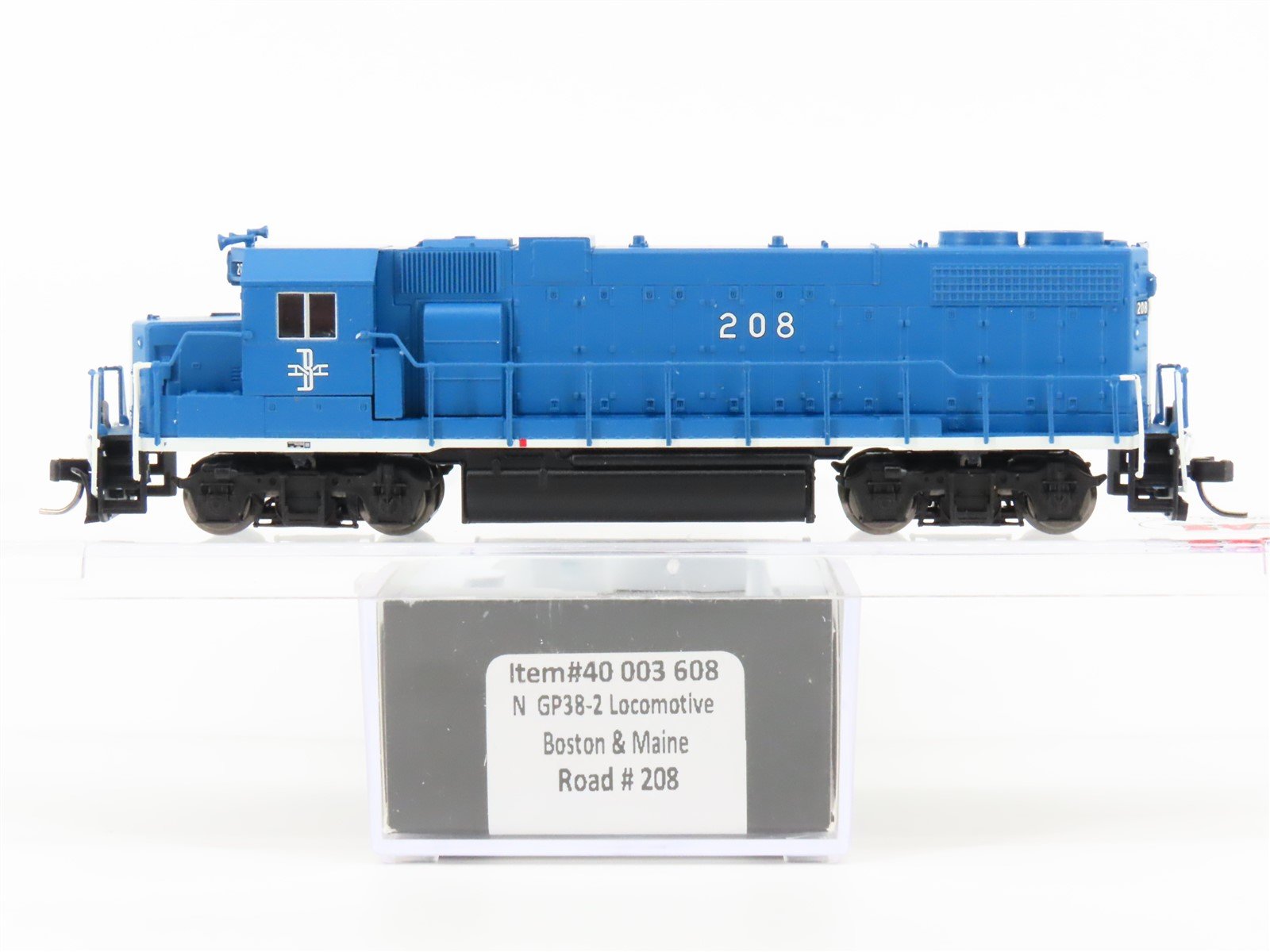 N Scale Atlas 40003608 B&M Boston & Maine GP38-2 Diesel Locomotive #208