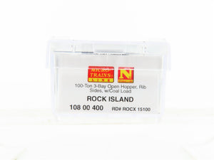 N Scale Micro-Trains MTL 10800400 ROCX Rock Island 3-Bay Hopper #15100 w/ Load