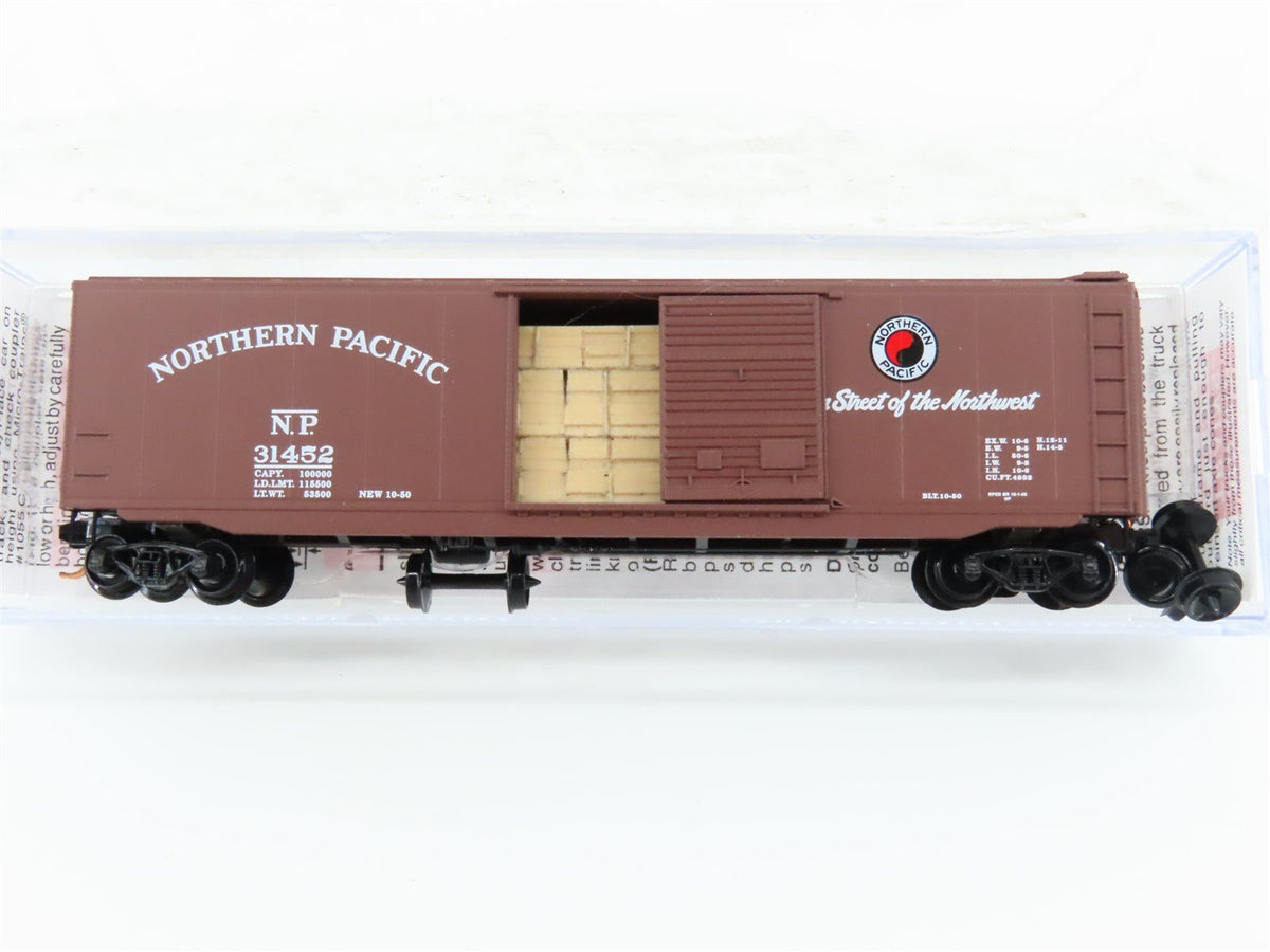 N Micro-Trains MTL 03100060 NP Northern Pacific 50&#39; Box Car w/ Interior Load