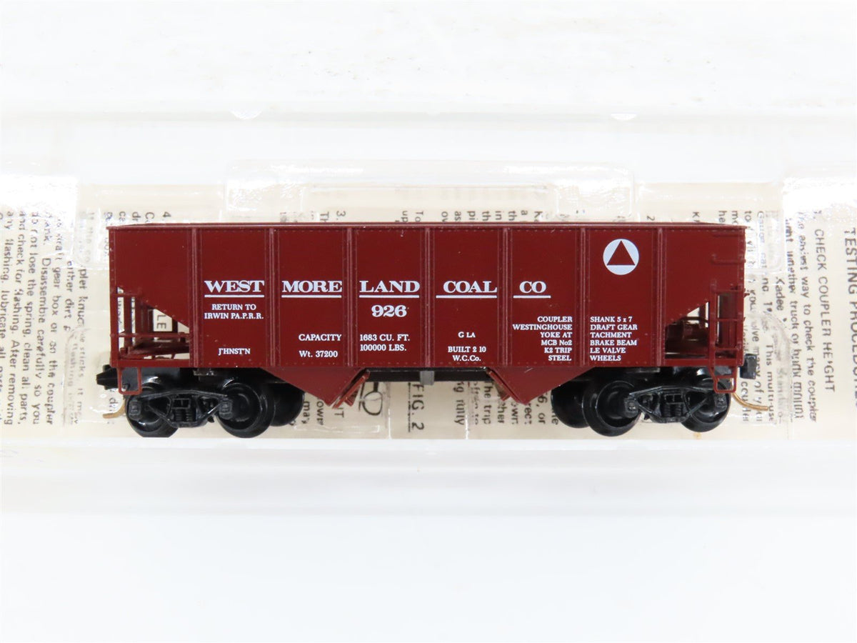 N Scale Micro-Trains MTL 56130 Westmoreland Coal 2-Bay Hopper #926