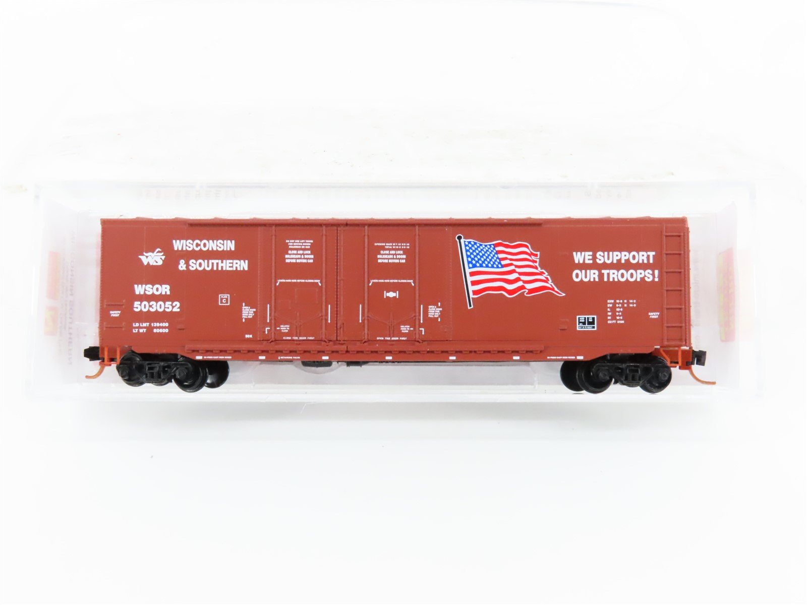 N Micro-Trains MTL 07500180 WSOR "We Support Our Troops!" 50' Box Car #503052