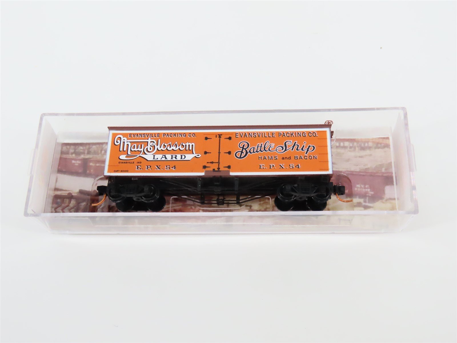N Micro-Trains MTL 05800140 Meat Packers Car #6 EPX Evansville 36' Reefer #54