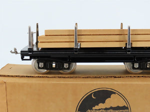 Standard Gauge 3-Rail MTH Tinplate Stake Flat Car w/Lumber Load