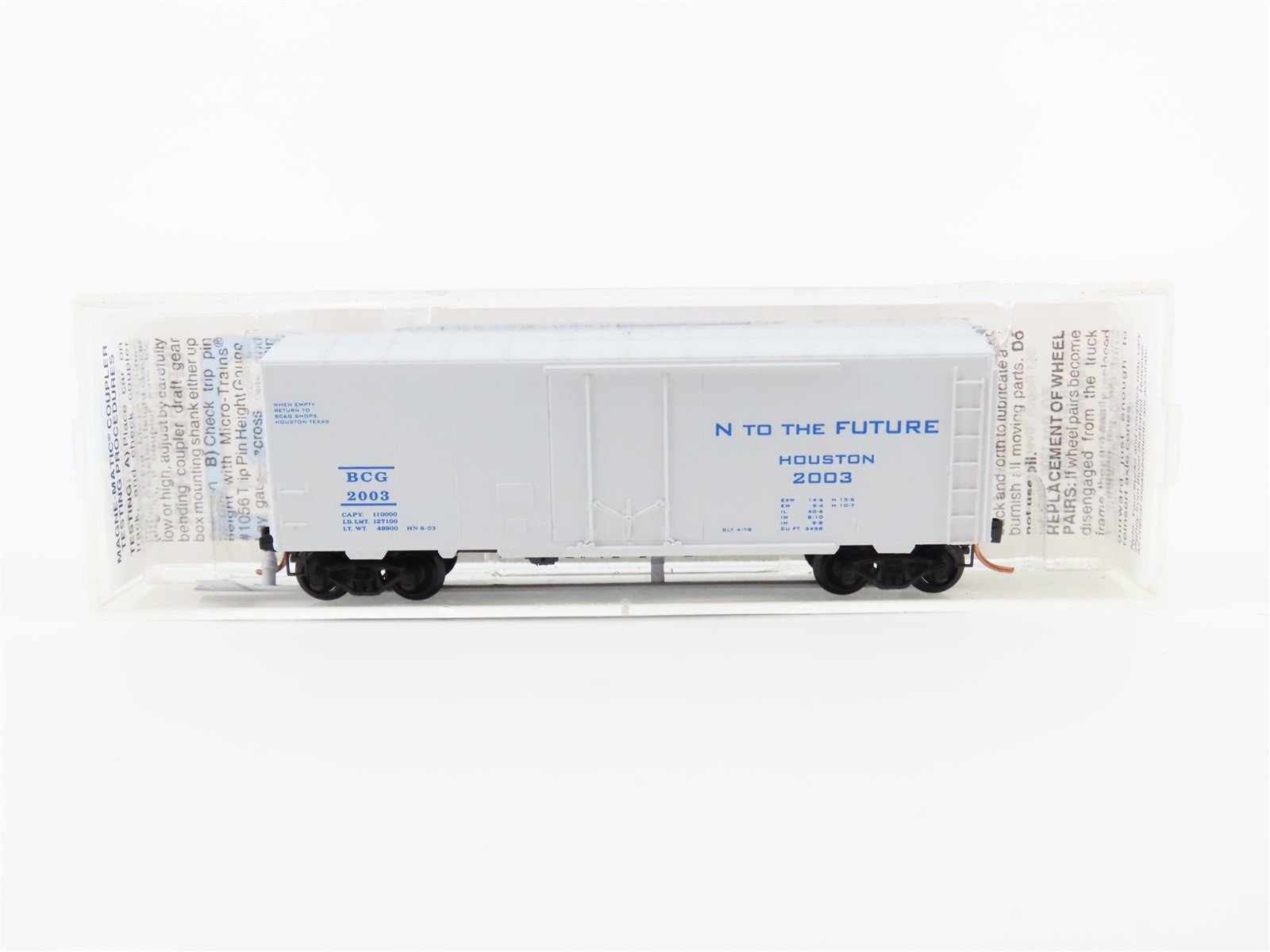 N Micro-Trains MTL Special Run #03-19 BCG "N To The Future" Houston 40' Box Car