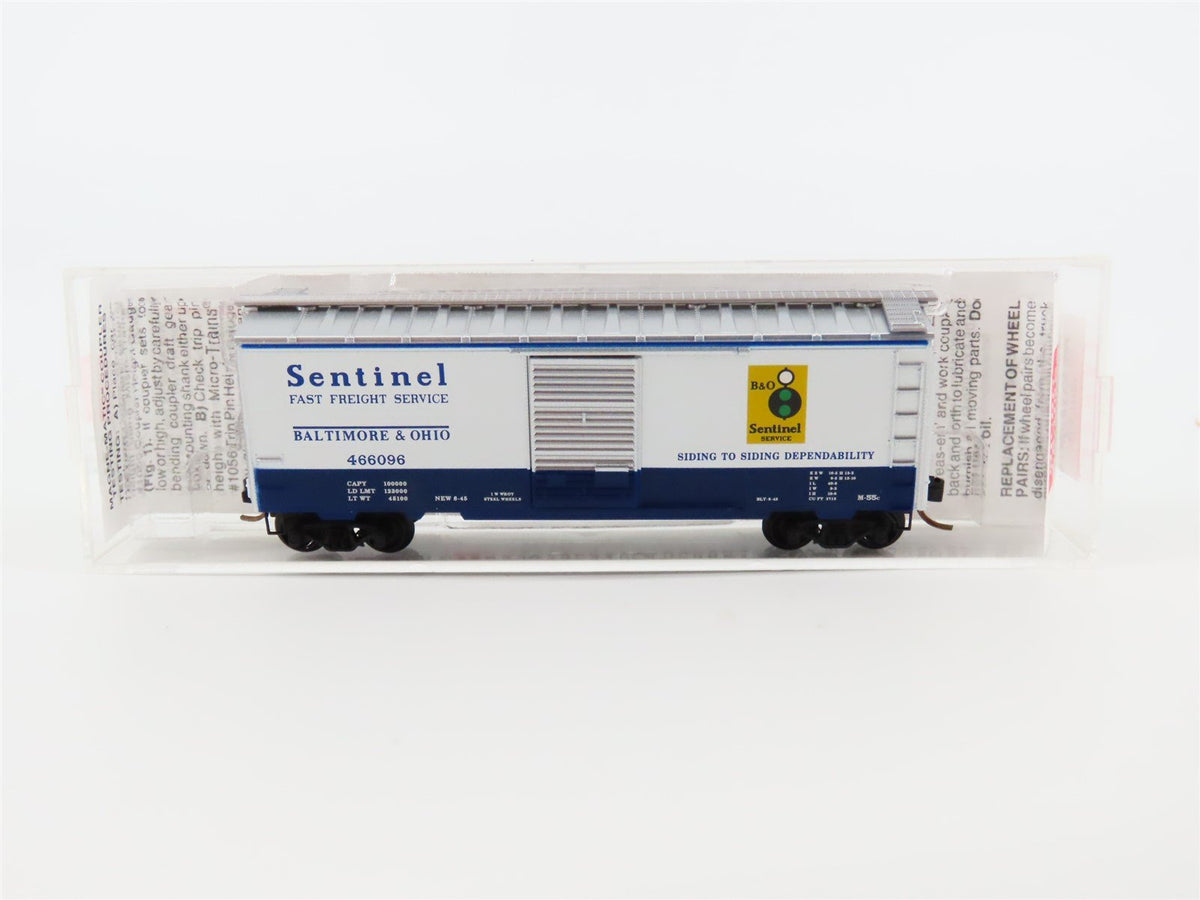 N Micro-Trains MTL #20256 B&amp;O Baltimore &amp; Ohio &quot;Sentinel&quot; 40&#39; Box Car #466096