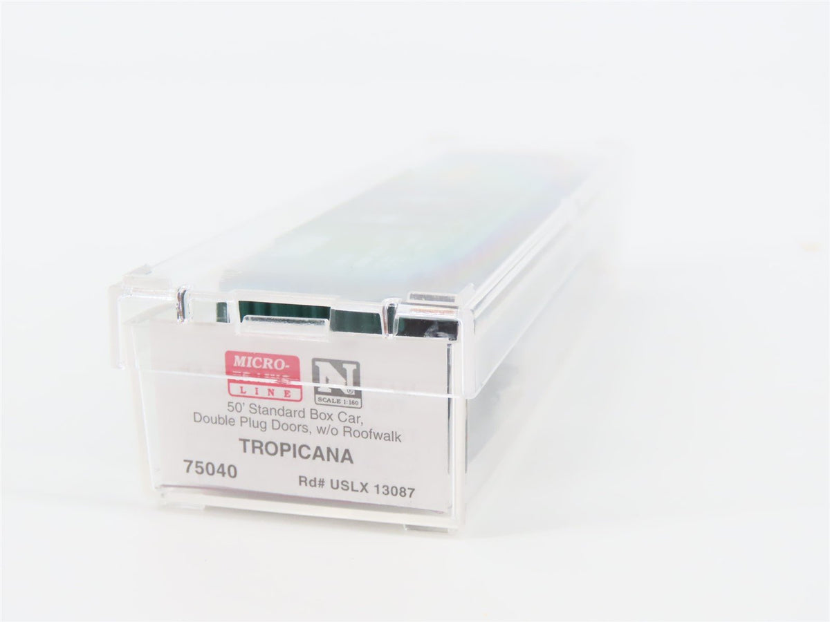 N Micro-Trains MTL #75040 USLX Tropicana 50&#39; Double Plug Door Box Car #13087