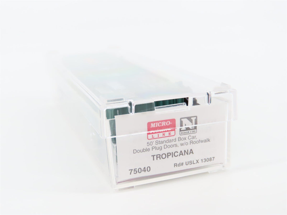 N Micro-Trains MTL #75040 USLX Tropicana 50&#39; Double Plug Door Box Car #13087