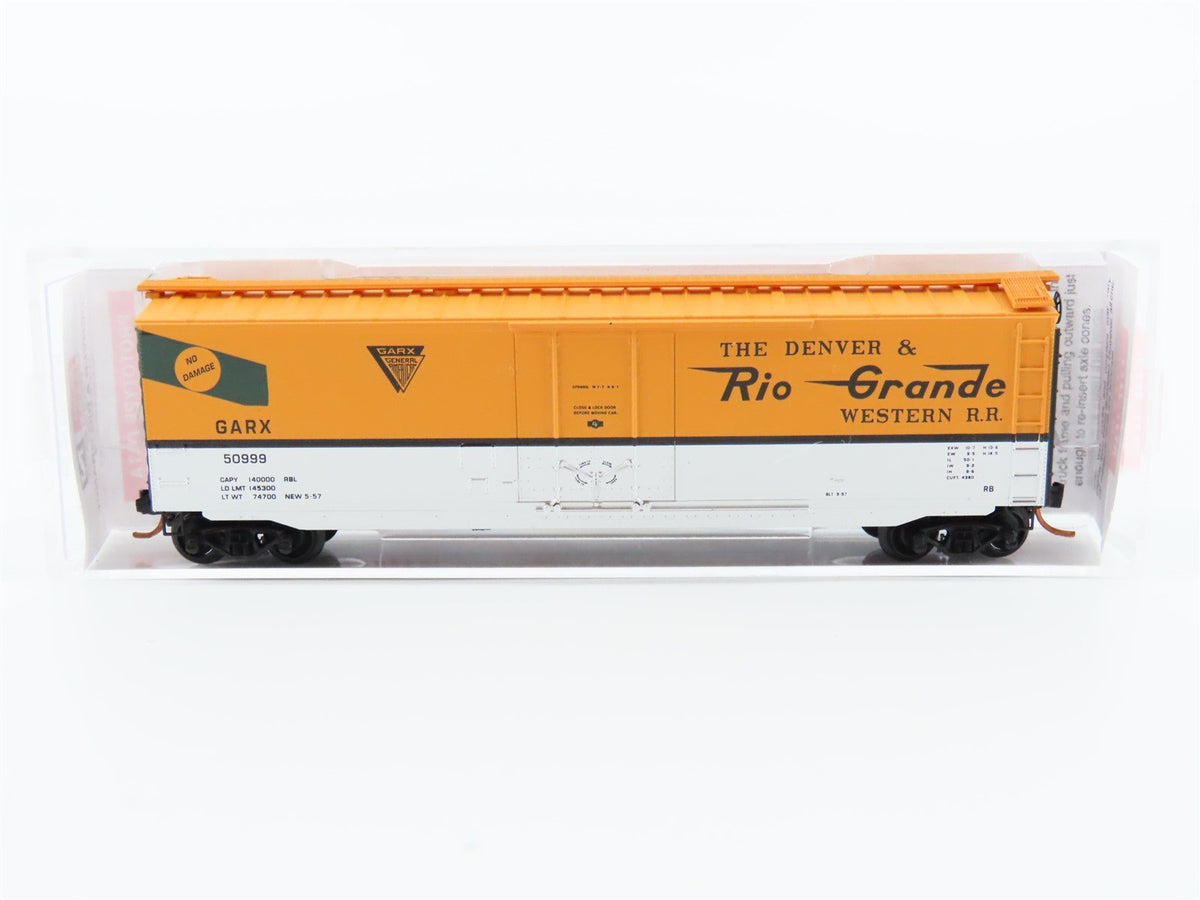 N Micro-Trains MTL #03200450 GARX D&amp;RGW Rio Grande 50&#39; Plug Door Box Car #50999