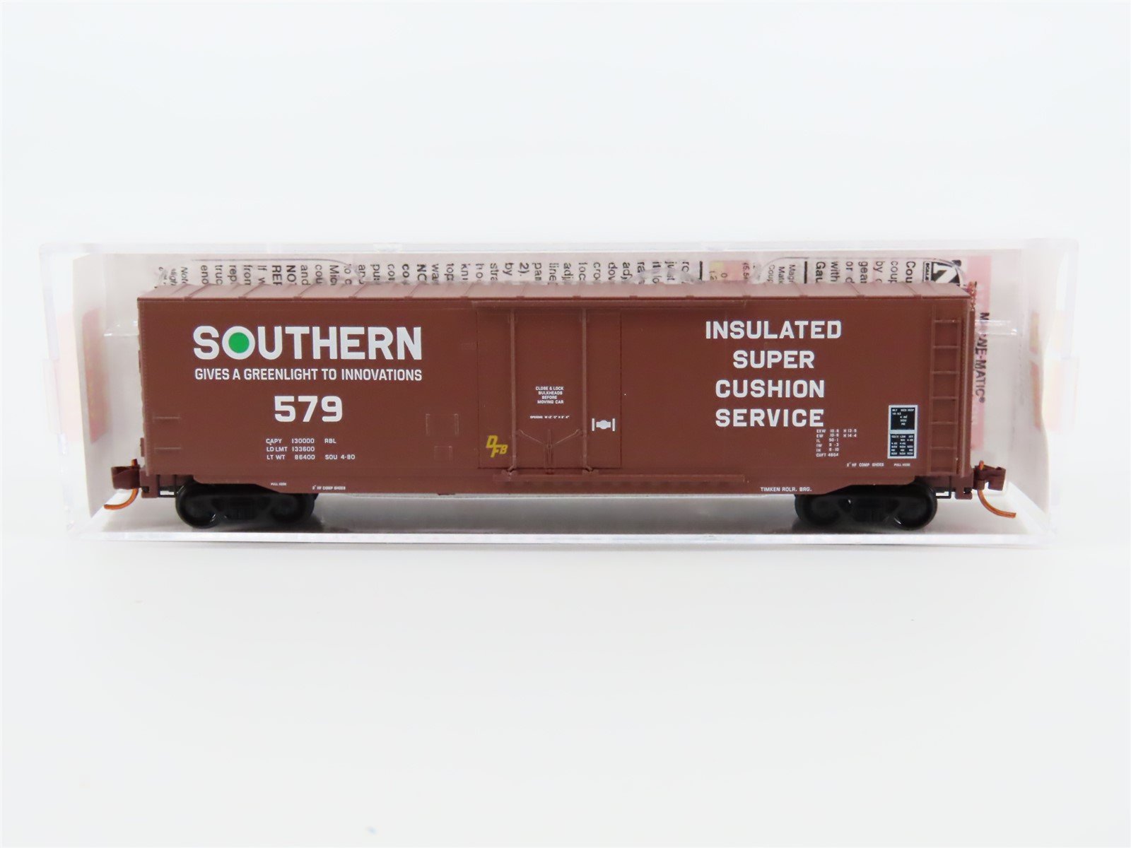 N Scale Micro-Trains MTL #03800420 SOU Southern "Green Dot" 50' Box Car #579