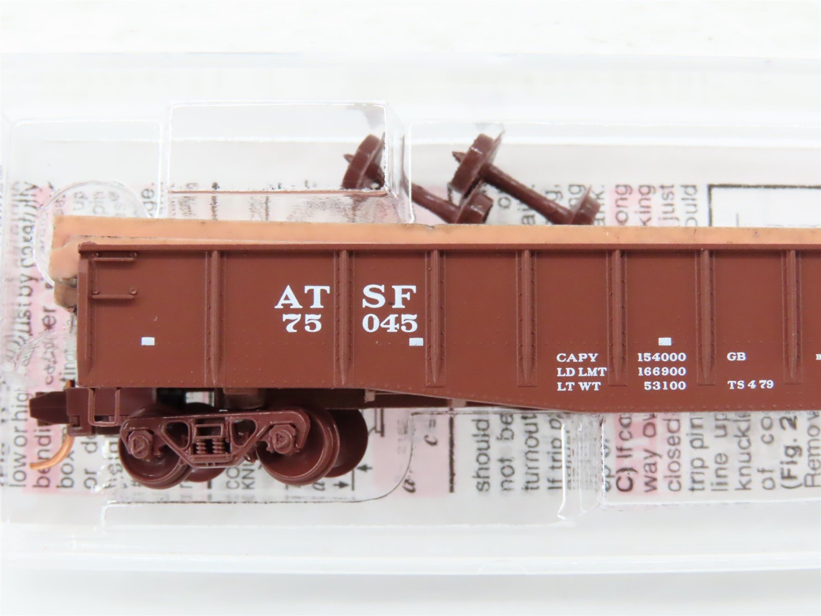 N Scale Micro-Trains MTL 04600080 ATSF Santa Fe 50' Gondola #75045