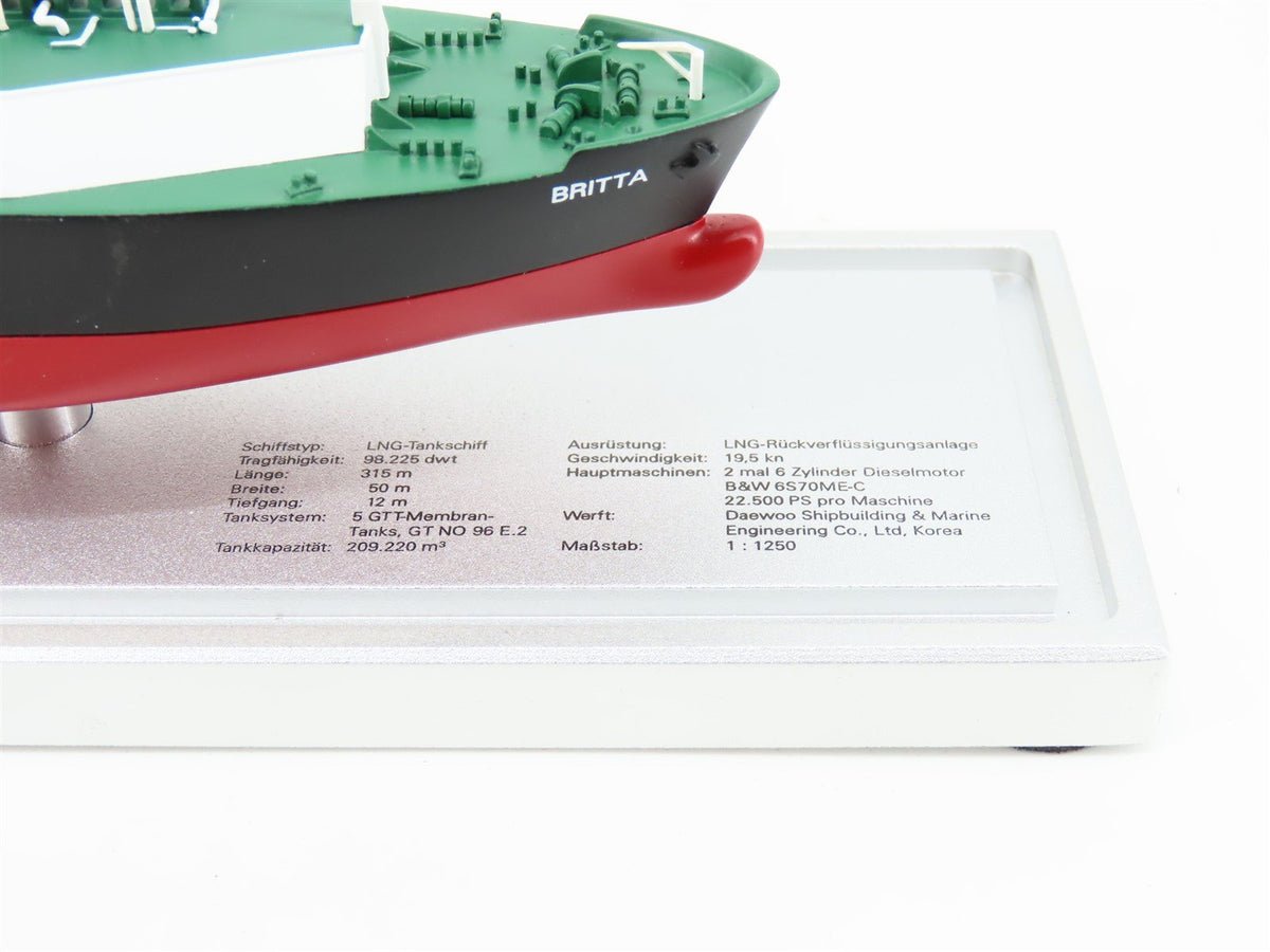 1:1250 Scale CFB Schiffsfonds LNG Gas Tanker Ship &quot;Britta&quot; w/ Display Case