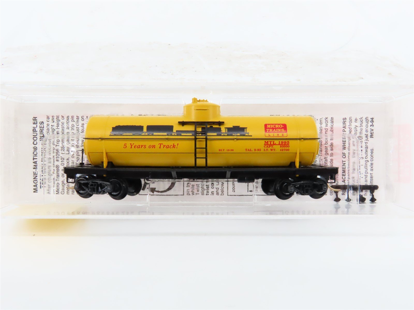 N Scale Micro-Trains MTL 65380 5th Anniversary 39' Single Dome Tank Car #1995