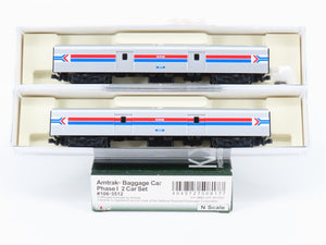 N Scale Kato 106-3512 Amtrak Phase I Baggage Passenger 2-Car Set