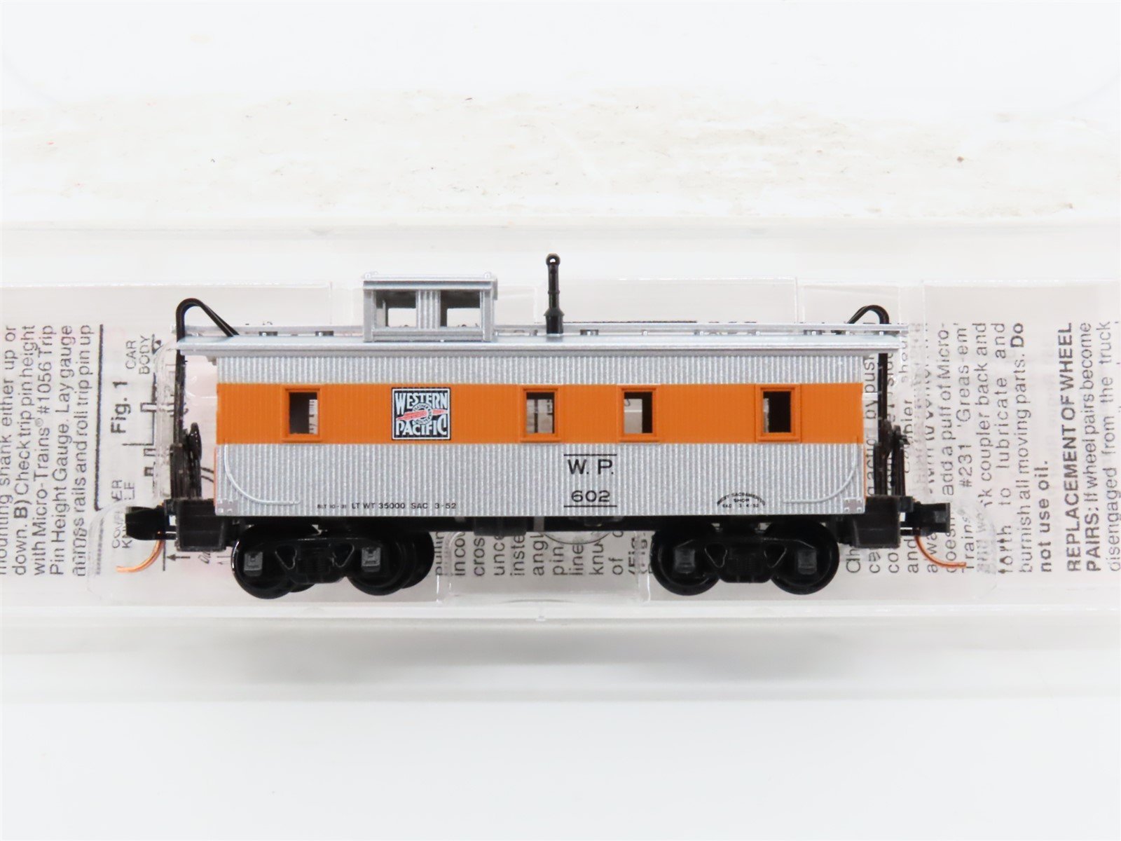 N Scale Micro-Trains MTL 51220 WP Western Pacific 34' Wood Sheathed Caboose #602