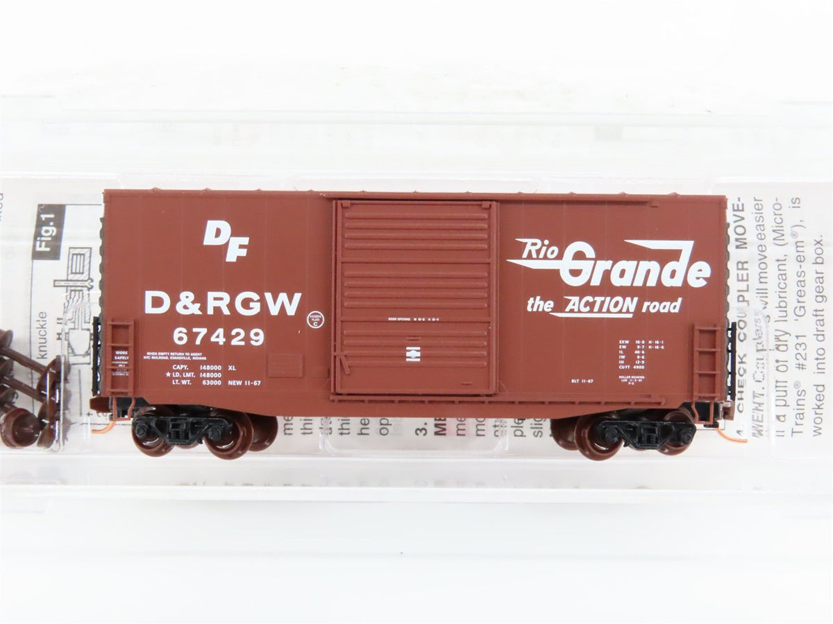 N Scale Micro-Trains MTL 10100030 D&amp;RGW Rio Grande 40&#39; Hy-Cube Box Car #67429