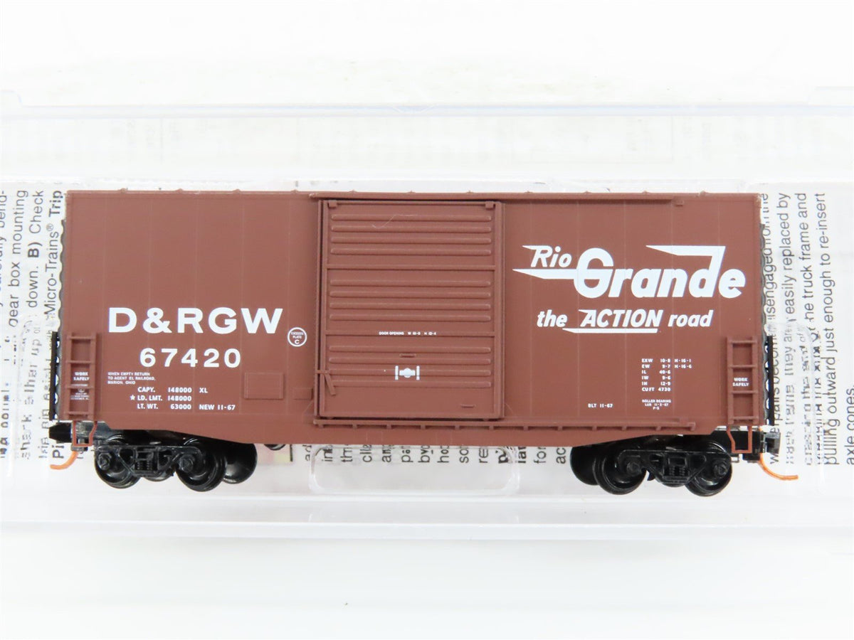 N Scale Micro-Trains MTL 10100130 D&amp;RGW Rio Grande 40&#39; Hy-Cube Box Car #67420