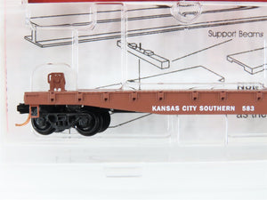 N Scale Micro-Trains MTL 04500290 KCS Railway 50' Flat Car 2-Pack w/Beam Load