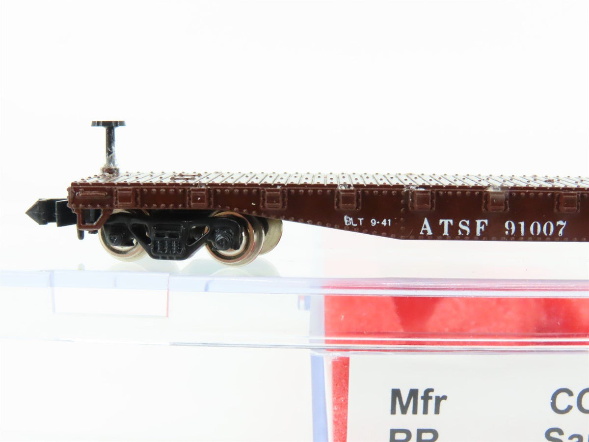 N Scale Con-Cor 2202-A ATSF Santa Fe Flatcar #91007