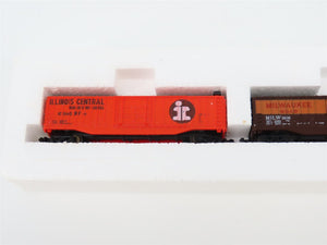 N Scale AHM 4440/4441 IC/MILW Railroad 50' Boxcars 2-Pack