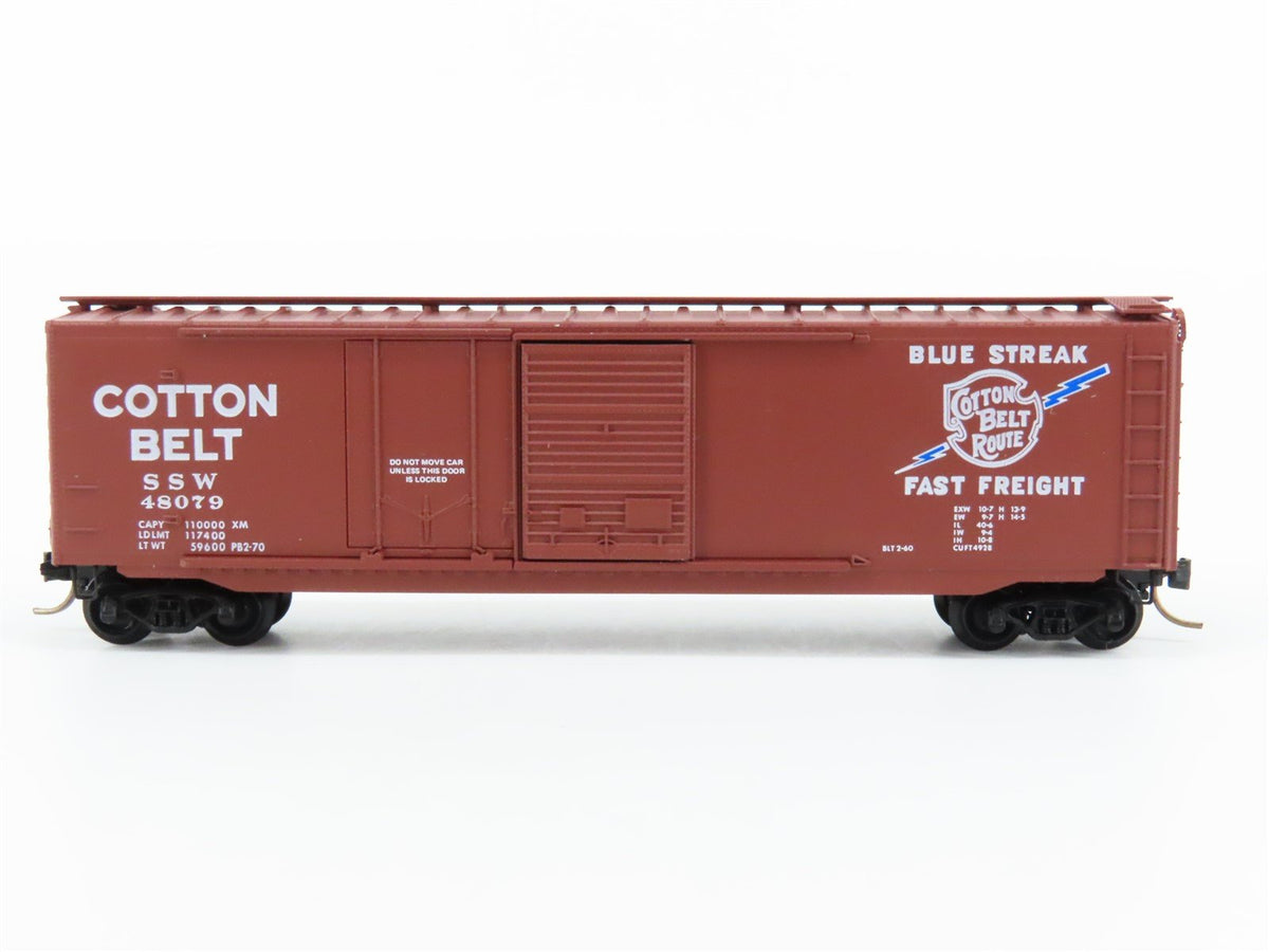 N Kadee Micro-Trains MTL 33060 SSW Cotton Belt &quot;Blue Streak&quot; 50&#39; Box Car #48079