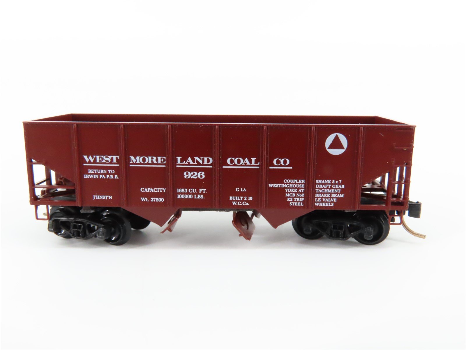 N Scale Kadee Micro-Trains MTL 56130 Westmoreland Coal Co 33' 2-Bay Hopper #926