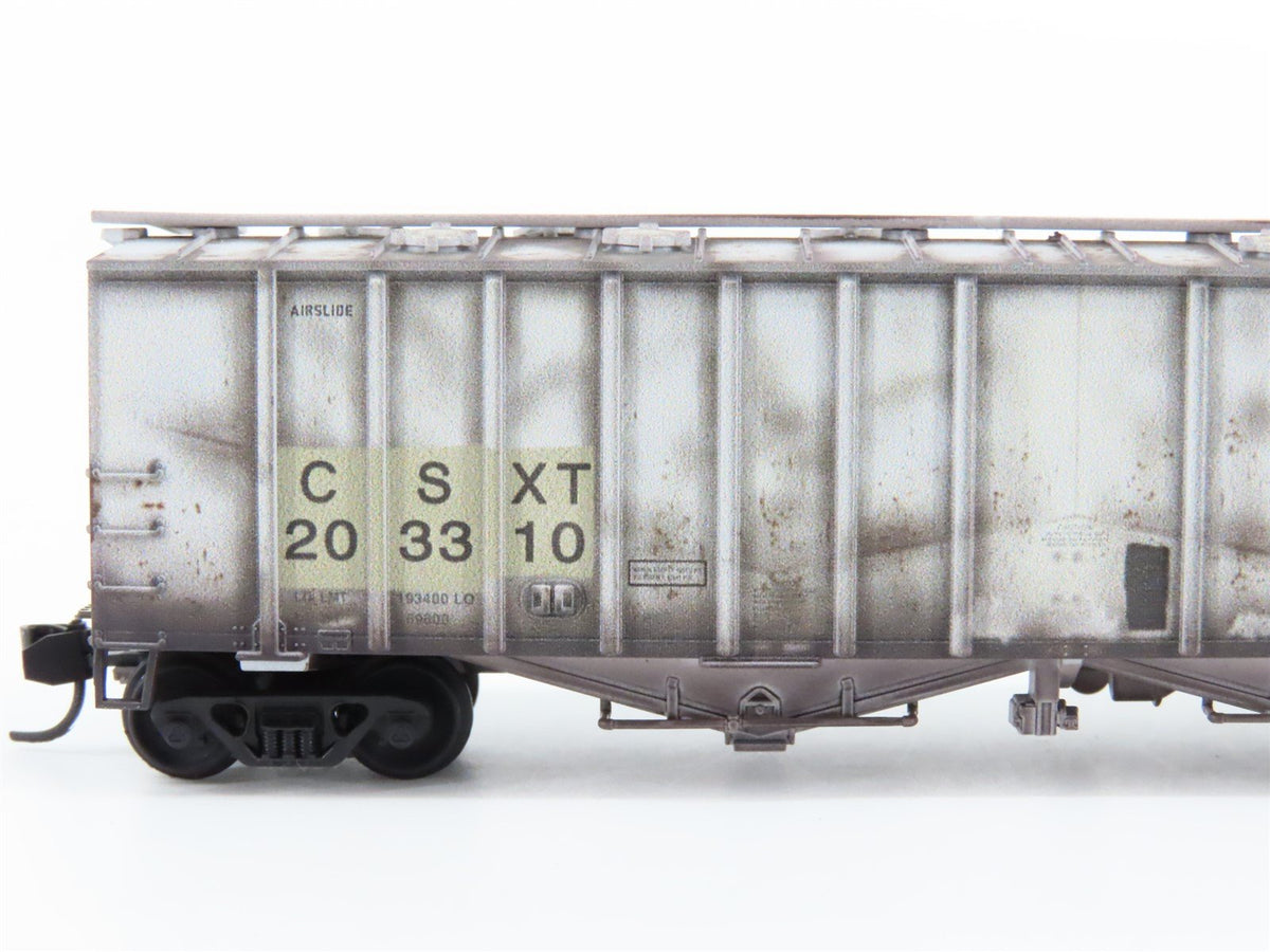 N Micro-Trains MTL 09844180 CSXT CSX/ex-C&amp;O 50&#39; Airslide Hopper 203310 Weathered