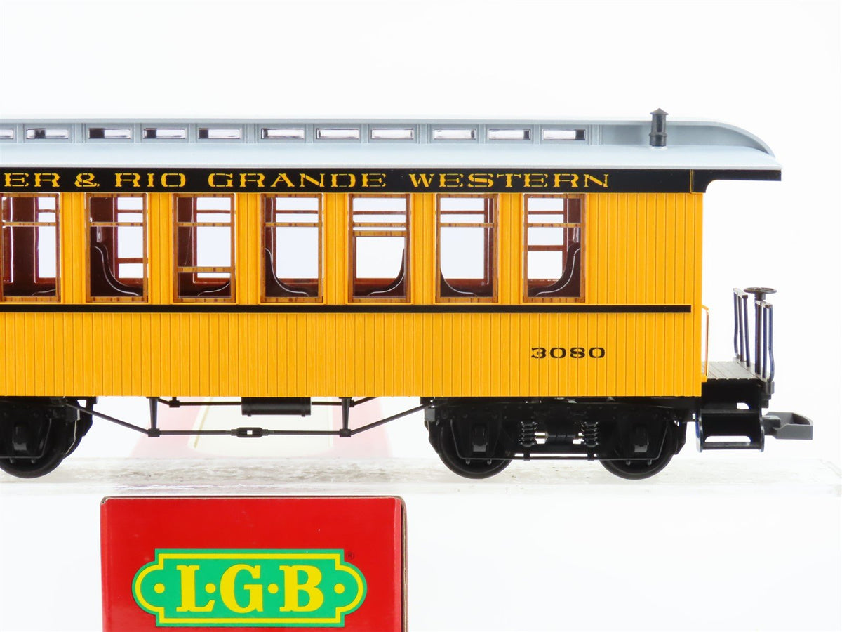 G Scale LGB 3080 DRGW Rio Grande Wood Coach Passenger Car #3080