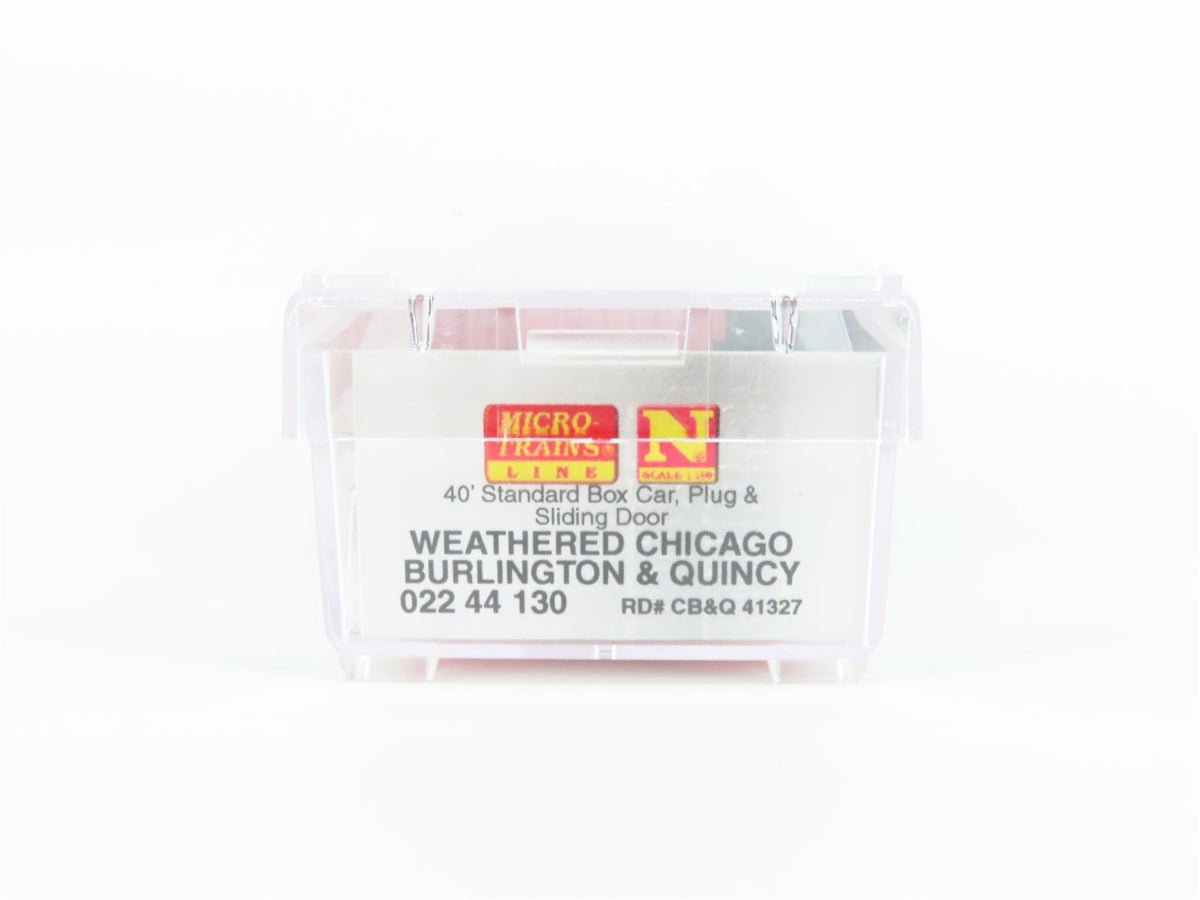 N Micro-Trains MTL 02244130 CB&amp;Q Burlington Route 40&#39; Box Car #41327 Weathered