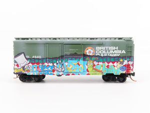 N Micro-Trains MTL 02244080 BCOL British Columbia 40' Box Car #4949 w/ Graffiti