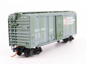 N Micro-Trains MTL 02244080 BCOL British Columbia 40' Box Car #4949 w/ Graffiti