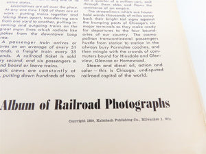 Trains Album Of Photographs Railroads Of Chicago Number 18 ©1950 SC Book