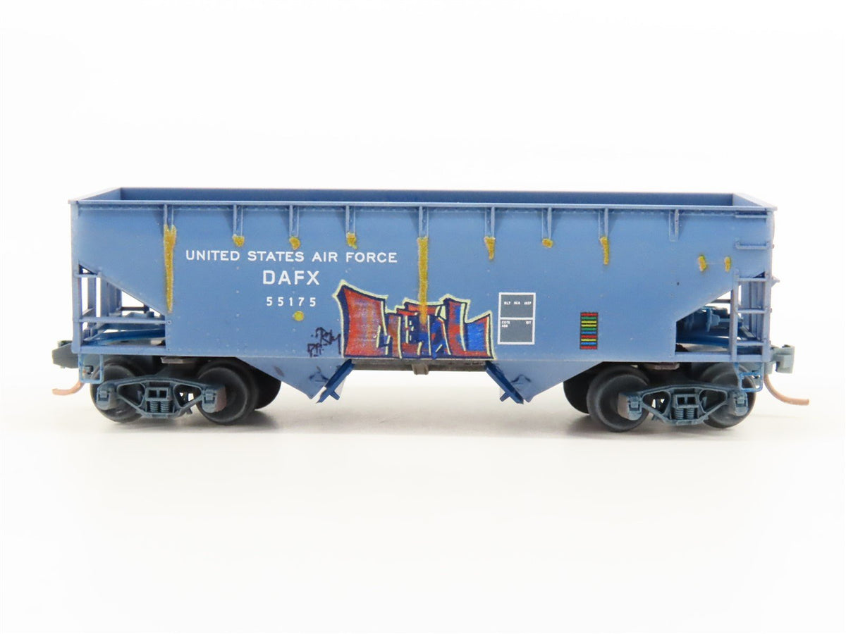 N Micro-Trains MTL 05544500 DAFX US Air Force 2-Bay Hopper #55175 w/ Graffiti