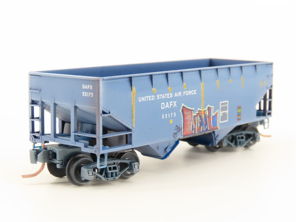 N Micro-Trains MTL 05544500 DAFX US Air Force 2-Bay Hopper #55175 w/ Graffiti