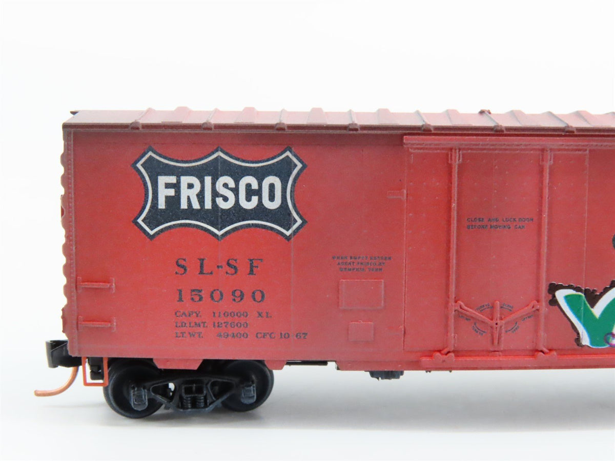 N Scale Micro-Trains MTL 07444090 SL-SF Frisco 40&#39; Box Car #15090 w/ Graffiti