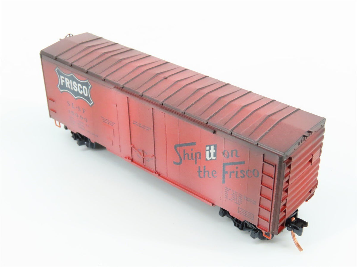 N Scale Micro-Trains MTL 07444090 SL-SF Frisco 40&#39; Box Car #15090 w/ Graffiti