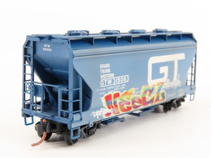 N Micro-Trains MTL 09244010 GTW Grand Trunk Western 2-Bay Hopper w/ Graffiti