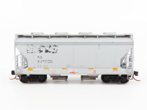 N Micro-Trains MTL 09252460 NS Norfolk Southern 2-Bay Hopper #233026 - Weathered