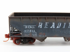 N Scale Micro-Trains MTL 05544470 RDG Reading 2-Bay Hopper #87511 - Weathered