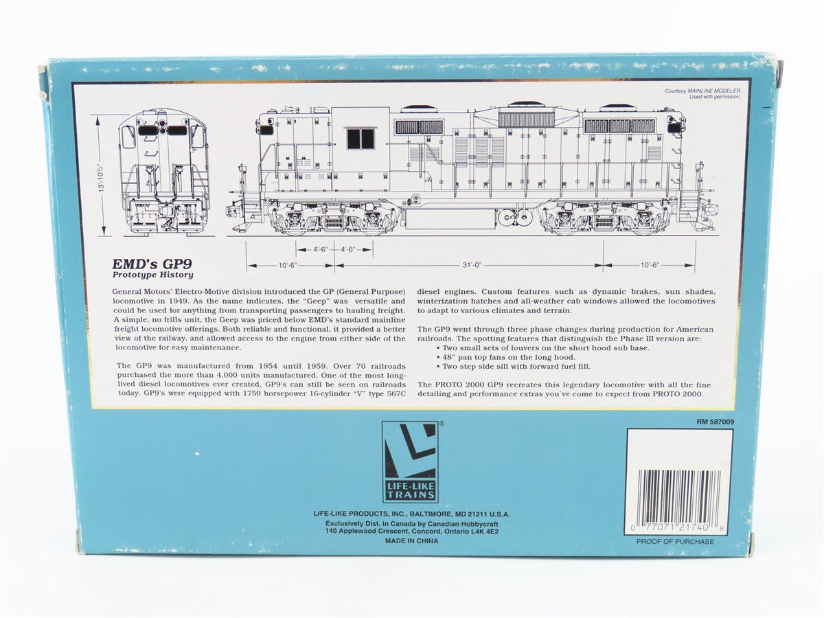 HO Scale Proto 2000 21740 SCL Seaboard Coast Line EMD GP9 Ph. 3 Diesel #1027