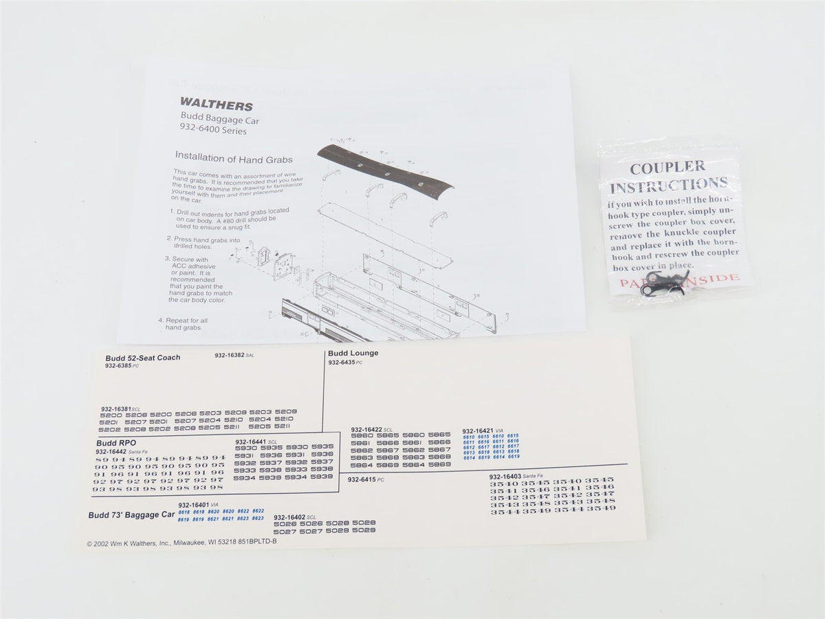HO Scale Walthers 932-16402 SCL Seaboard Coast Line 73&#39; Budd Baggage Passenger