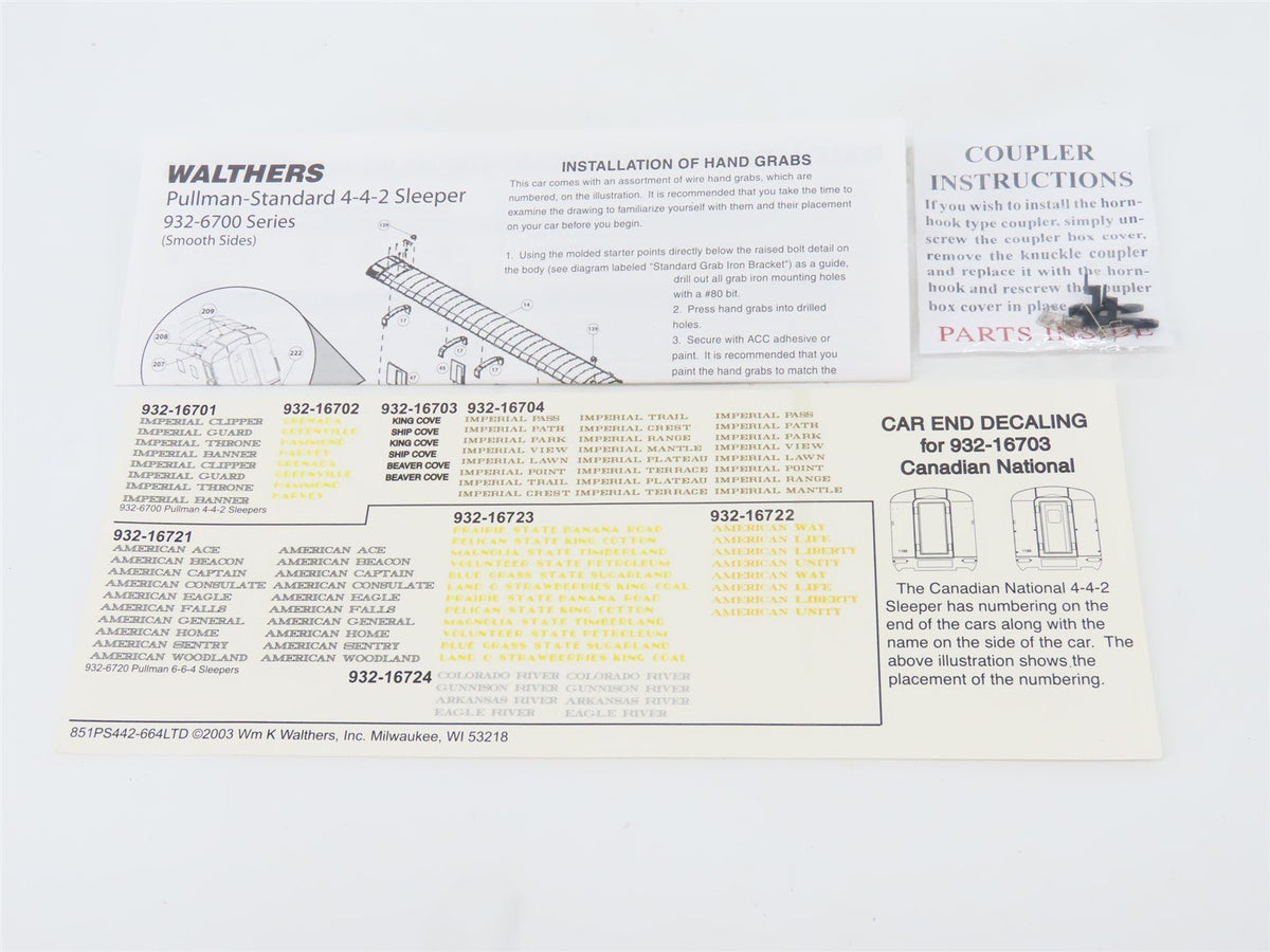 HO Scale Walthers 932-16702 IC Illinois Central P-S 4-4-2 Sleeper Passenger