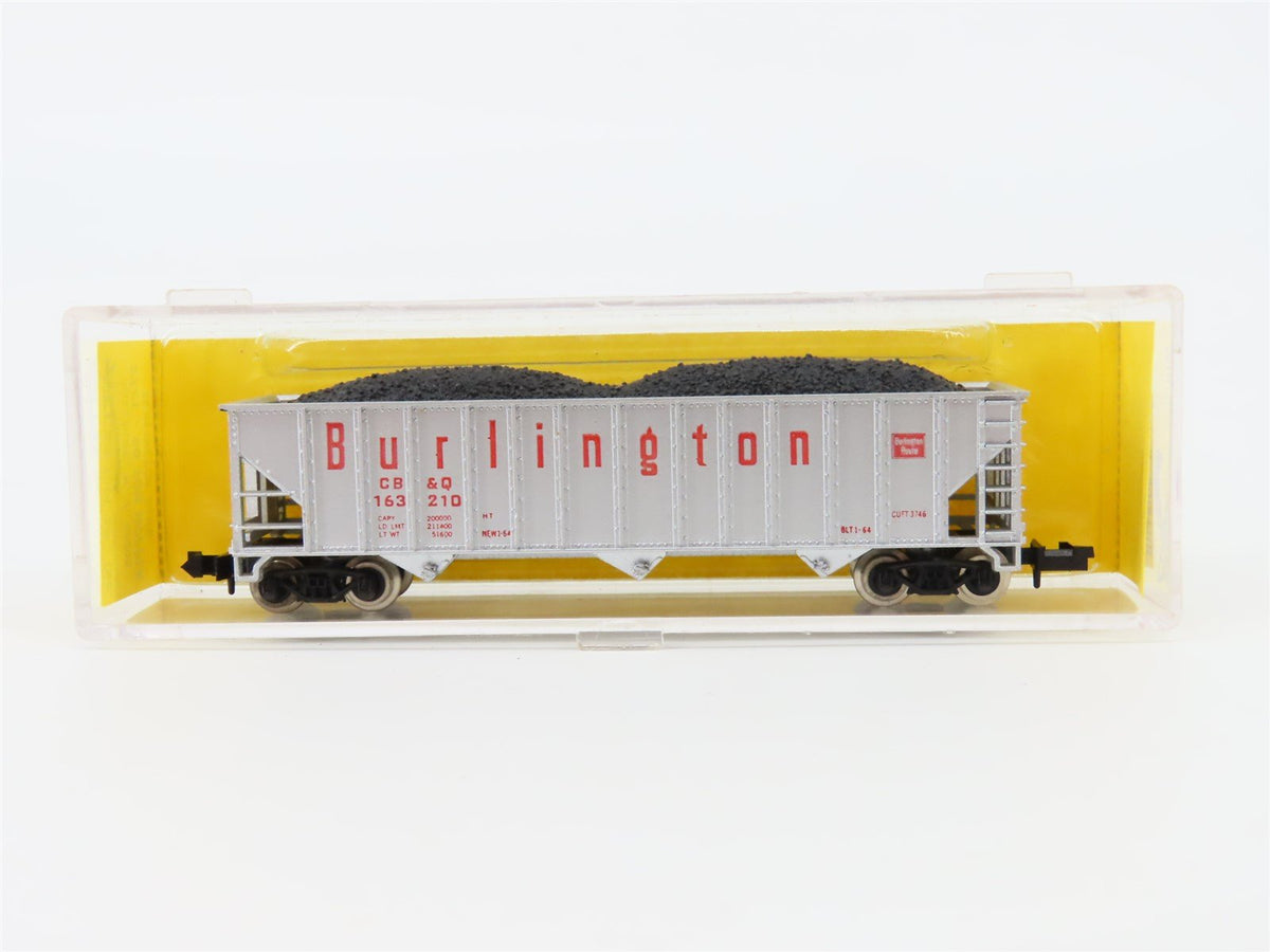 N Scale Atlas 3261 CB&amp;Q Burlington Route 3-Bay Hopper #16321 w/ Coal Load