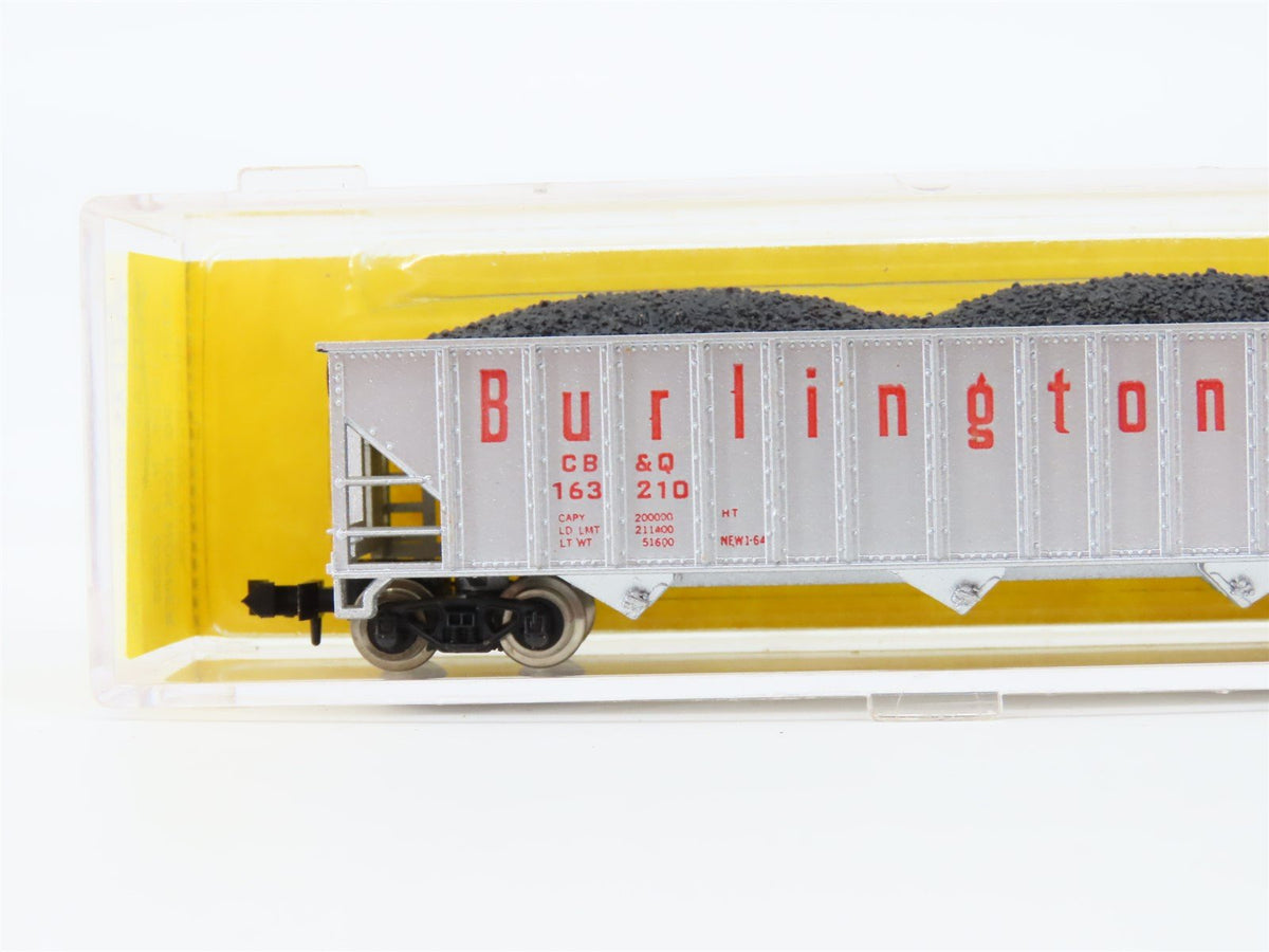 N Scale Atlas 3261 CB&amp;Q Burlington Route 3-Bay Hopper #16321 w/ Coal Load